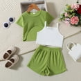 thumbnail image 2 of LUOGENLI Girl Summer Outfits Size 6T Toddler Girls Short Sleeve Solid T Shirt Tops Shorts Vest Outfits Back to School Outfits for Girls 7Th Grade Girls Summer Outfits Size 6-9 Months 18-24 Months, 2 of 7