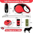 thumbnail image 2 of Heavy Duty Retractable Dog Leash for Large Dogs, 26ft with Chew Proof Cable, LED Light, Dispenser, 2 Poop Bags. 360° No Tangle, One Button Brake & Lock, for Dogs Up to 110Lbs. (White, 26FT), 2 of 6