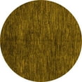 thumbnail image 1 of Ahgly Company Machine Washable Indoor Round Abstract Yellow Modern Area Rugs, 4' Round, 1 of 4