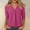 Hot Pink, variant on FAHXNVB Womens 3/4 Sleeve Cotton Linen T-Shirts V Neck Pleated Front Tees Tops Lightweight Breathable Fashion Casual Shirts
