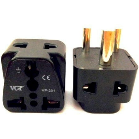 VCT VP-201B  Universal Plug Adapter for India with Two outlets in One Grounded Plug CE Certified RoHS (Best Tv Technology In India)