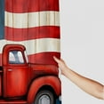 Chilfamy Let Freedom Ring Patriotic Theme Shower Curtain American Flag Retro Red Truck Bath
