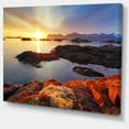 thumbnail image 2 of Ocean Coast Nice Sunset in Norway - Large Seashore Canvas Art Print, 2 of 4