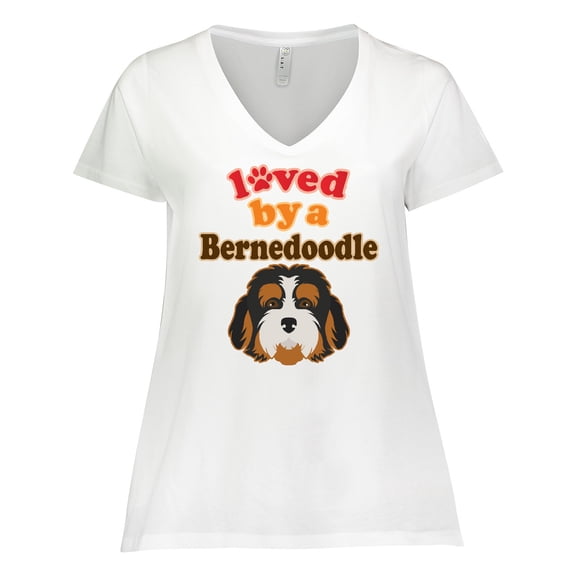 Inktastic Bernedoodle Dog Lover Women's Plus Size V-Neck T-Shirt