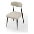 thumbnail image 3 of Modern Upholstered Curved Backres Dining Chairs with Metal Frame Set of 4 - Light Grey, 3 of 5