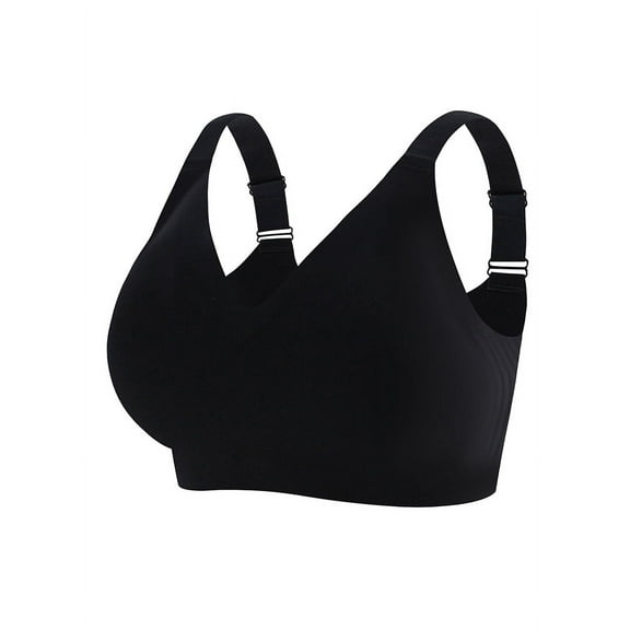 Women's Elegant Bra, Plus Size Solid Seamless Li19.99 ghtly Padded Full Cover Everday Bralette