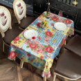 thumbnail image 2 of Pioneer Flower Floral Print Pattern Rectangle Tablecloth 60"x120", Waterproof Polyester Table Cloth, Wipeable Spillproof for Dining Camping Indoor Outdoor, 2 of 6