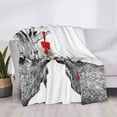thumbnail image 3 of Naloa Moose Kissing Under Mistletoe Flannel Blankets - Thick and Warm Blanket for Winter, Soft Fuzzy Plush King Blanket for All Seasons60"x50", 3 of 6