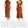 thumbnail image 2 of Vestido Largo De Mujer Vestido largo sexy Nudo retorcido en la espalda Vestido túnica de verano Traje diario (Marrón claro M) Cgtredaw para Mujer Marrón claro T XL, 2 of 7
