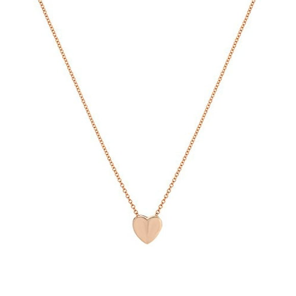 14 Karat Gold Sliding Heart Necklace, 18"