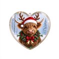 thumbnail image 2 of Tyidzon Highland Cow Christmas Ornament, Heart Shape Flat Acrylic Print for Highland Cow Lovers and Tree Decoration, 3.15 in, 2 of 7
