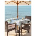 thumbnail image 3 of Outdoor Tablecloth with Umbrella Hole for Patio/Picnic/Party/Camping, Blue Hydrangeas Waterproof Table Cloth Square Cover Washable, Spring Floral Green Eucalyptus Leaves Wood Gray (54"x 54"), 3 of 9