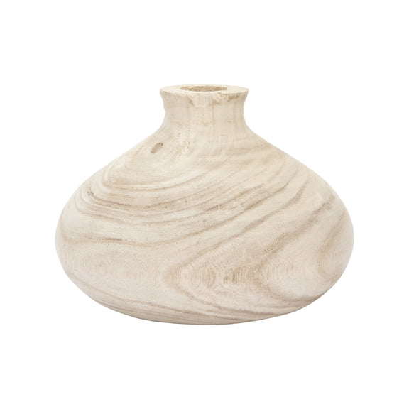 Creative Co-Op Small Paulownia Wood Vase (Each one will vary)