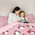 thumbnail image 5 of Manfei Cartoon Penguin 3 Pieces Queen Comforter Set for Teens Boys Girls,Happy Winter Ultra Soft Bedding Sets,Cute Wildlife Bedding Comforter Set,Super Cozy Room Decor,Reversible, 5 of 8