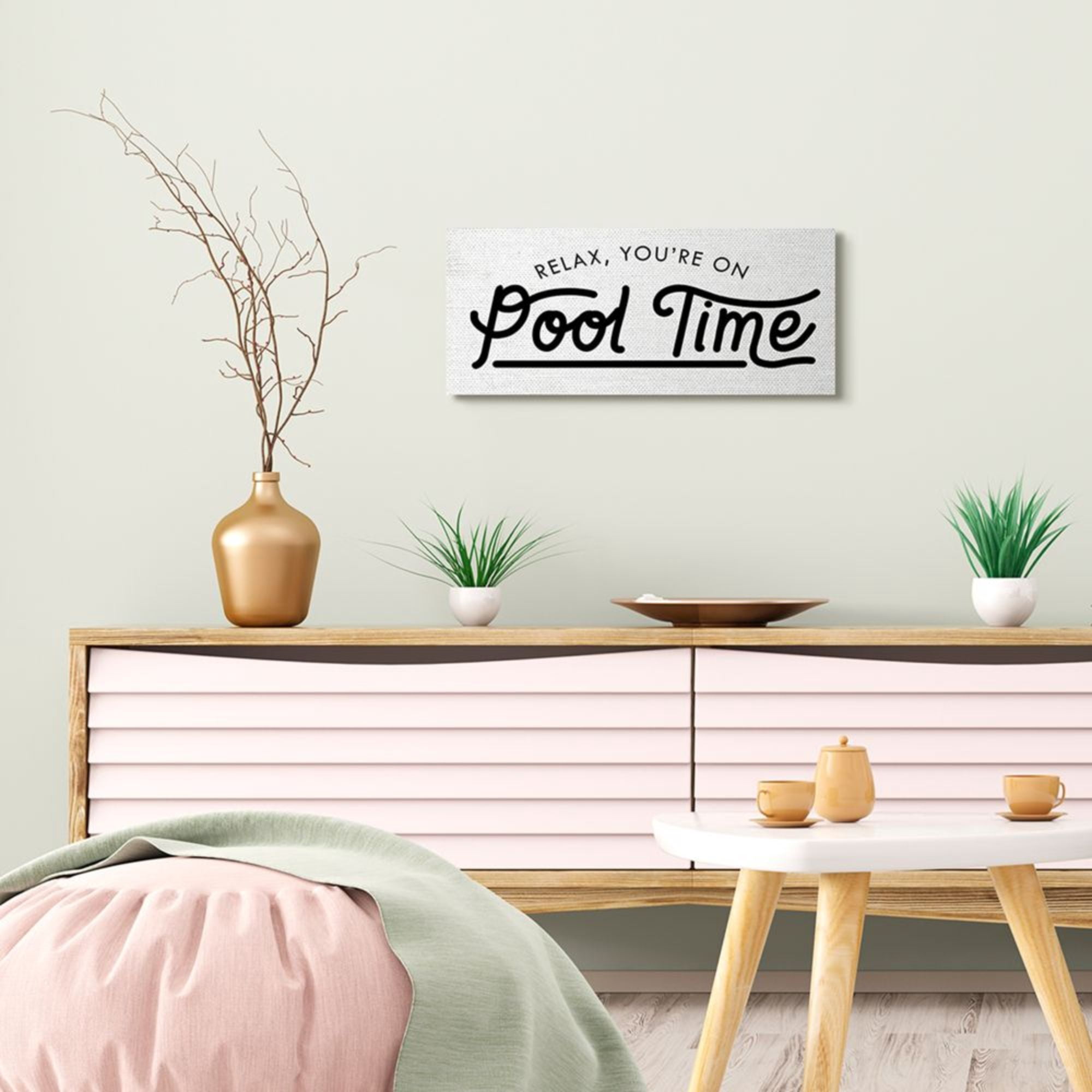 Stupell Industries You're On Pool Time Quote Summer Word Design Design by Daphne Polselli, 10" x 24"