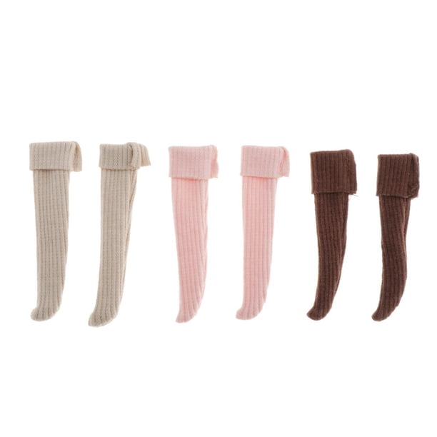 3 Pares De Calcetines Hasta La De Color Puro De Punto Calcetines Cálido Muñecas Sunnimix Calcetines modernos para muñecas