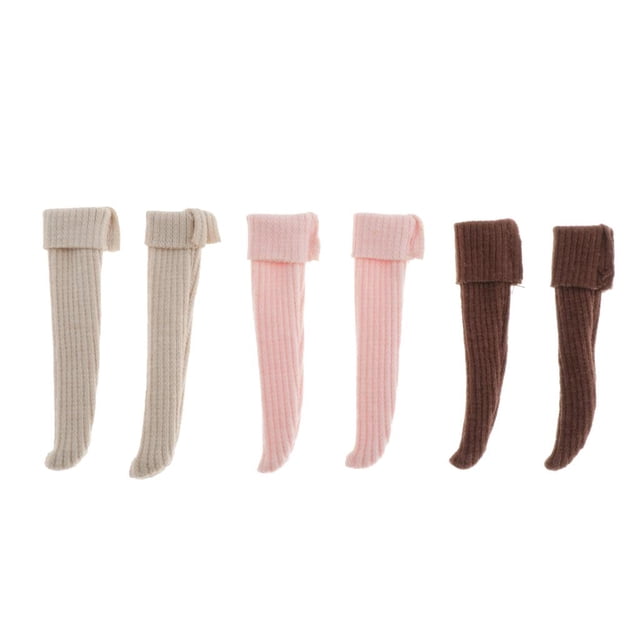 3 Pares De Calcetines Hasta La De Color Puro De Punto Calcetines Cálido Muñecas Sunnimix Calcetines modernos para muñecas