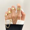 thumbnail image 2 of AMERTEER 2Pcs Chain Combination Ring Stylish Punk Style Chain Goth Cool Rings for Women Teen, 2 of 7