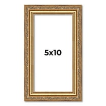 5x10 In Frame Gold Solid Wood Picture Frame Width 1.25 Inches | Interior Frame Depth 0.375 Inches |