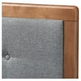 thumbnail image 5 of HomeStock Mid-Century Marvel Fabric Upholstered Walnut Brown Finished Wood Headboard, Wall Mount Headboard-Color:Dark Gray,Size:Queen, 5 of 10