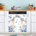 thumbnail image 5 of Garden Floral Birds Dishwasher Magnetic Covers Magnet Sticker Kitchen Decor Dishwasher Refrigerator Front Door Covers Decorative Magnetic 23" x 26", 5 of 6