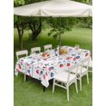 thumbnail image 4 of Outdoor Tablecloths with Umbrella Hole & Zipper, Independence Day Rectangle Tablecloth 52x70 Inch, 4th of July Red Blue Strip Love Leaves Waterproof Table Cloth, Patio/Pool/Picnic Table Covers, 4 of 8