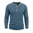 thumbnail image 4 of Bainana Long Sleeve Henley Shirts For Men Crew Neck Soft Moisture Wicking T-Shirt Solid Color Regular Fit Everyday Wear Basic Tops Size Xxl, 4 of 7