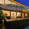 thumbnail image 2 of Costway 15Ft Patio Double-Sided Solar LED Market Umbrella Crank 36 Lights Base Grey, 2 of 10