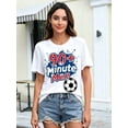 thumbnail image 2 of HAOMEILI Women's 100% Cotton Soccer Graphic T-Shirt, Casual Short Sleeve Tee for Everyday Wear, 2 of 8