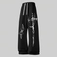 thumbnail image 5 of CONZONE Men's Baggy Sweatpants Gothic Wide Leg Pants for Men Trendy Elastic Waist Graphic Y2K Soft Streetwear Joggers With Pocket, 5 of 5