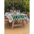 thumbnail image 2 of Outdoor Tablecloth with Umbrella Hole and Zipper, Gray Christmas Rectangle Table Cloth 60x84 Inch Waterproof Tablecloth, Xmas Trees Snowman Elk Snowflakes Picnic Table Cover for Patio Camping, 2 of 7