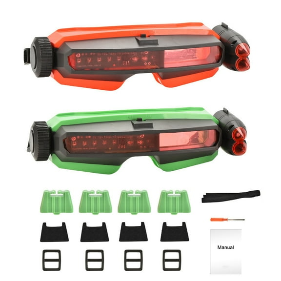 AQRS Interactive Battle Goggles Dual Shoots Game with Sound Effects & LED Hit Alerts Exercise Hand-eye Coordination Toy for Kids Adults