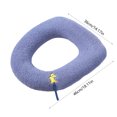 thumbnail image 4 of Soft Toilet Seat Cover - Plush, Thick Fabric Toilet Seat Warmer for Round & Elongated 14x18" Toilet Seats - Reusable, Machine-Washable, Easy-Install - Light Blue, 4 of 6