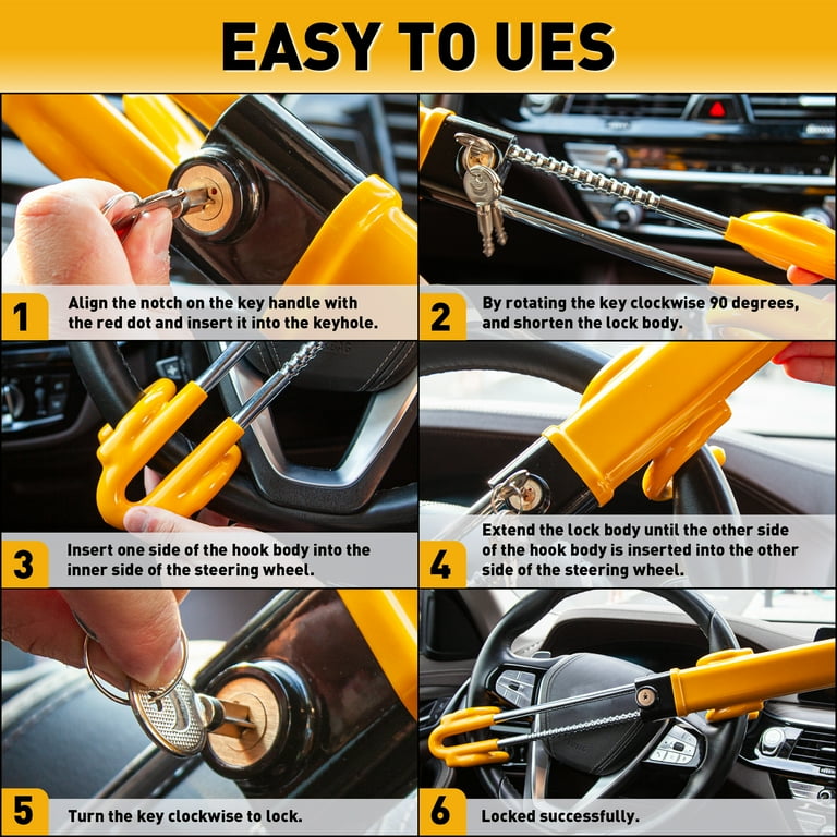 Luyi-Life Universal Steering Wheel Lock High Security Car Steering Lock Luyi-Life Universal Steering Wheel Lock High Security Car Steering Lock