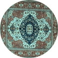 thumbnail image 1 of Ahgly Company Indoor Round Persian Light Blue Traditional Area Rugs, 7' Round, 1 of 4