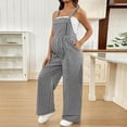 thumbnail image 2 of OGLCCG Women's Plaid Bib Overalls Loose Fit Summer Wide Leg Maternity Jumpsuit Casual Adjustable Strap Baggy Pregnancy Rompers with Pockets, 2 of 5