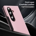 thumbnail image 6 of Compatible with Samsung Galaxy Z Fold 7 Flip Phone Case,With Smart window,PU Leather + PC + TPU Material,With Card Slot,Shockproof Anti-fall Rugged Case Cover For Samsung Galaxy Z Fold 7,Pink, 6 of 7