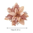 thumbnail image 3 of 5.1" Christmas Glitter Artificial Poinsettia Flowers Xmas Poinsettia Artificial Wedding Flowers Decor Xmas Tree Ornaments with Clips for Party Favors & Wedding Party Wreath Decor, 24Set Rose Gold, 3 of 9