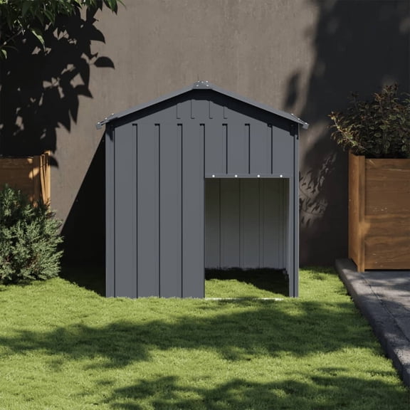 vidaXL Dog House with Roof Anthracite 46.1"x40.6"x48.4" Galvanized Steel