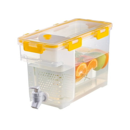 

Clearance! VALSEEL 3.5L Cold Kettle with Faucet In Refrigerator Large Capacity Storage for Fruit Dispenser with Top and Spigot Fruit Teapot Lemonade Bucket