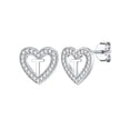 thumbnail image 1 of Pendientes de corazón de plata esterlina Silvora con Letra T Joyería hipoalergénica, 1 of 8