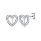 thumbnail image 1 of Pendientes de corazón de plata esterlina Silvora con Letra T Joyería hipoalergénica, 1 of 8