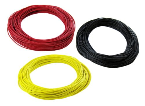 & Yellow each Red 8 AWG Silicone Wire Fine Strand Tinned Copper 25 ft Black 