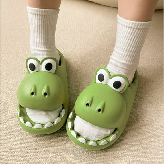 HYwys Cute Slippers Summer Couple Women Men Slippers Fashion Casual Dinosaur Bathroom Bath Shoes