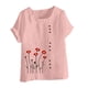 thumbnail image 4 of Vestidos Casuales Para Mujer, Blusas De Mujer De Moda Blusa informal de lino con cuello redondo, manga corta y botones para mujer, 4 of 4