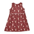 thumbnail image 3 of Girls Dress Deer and Snowman Sleeveless Dress for Girls Hem A-Line Casual Sundress, 3 of 7