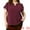 Burgundy, variant on DARING DIVA Women's Plus V Neck Short Petal Sleeve Shirts Dressy Tops 2X Burgundy