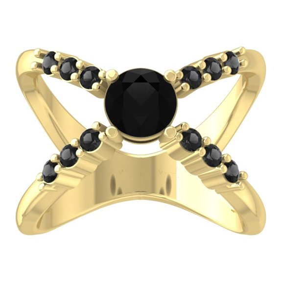 ARAIYA FINE JEWELRY 10K White Gold Lab-Grown Diamond Anniversary Ring (1 1/2 cttw Round-shape Lab-Grown Diamonds (D-F Color, VS Clarity) Size 6