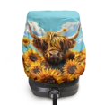 thumbnail image 2 of KUIFORTI Highland Cow Car Seat Sun Shade Cover Baby Car Seat Protector, Reflective Heat Protector for Keeping Infant Car Seat Cool, Easy to Install, 2 of 7