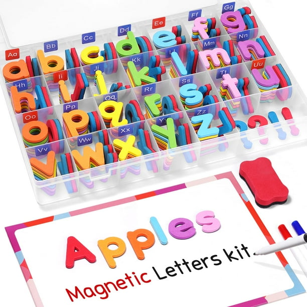Kit de letras del alfabeto magnético GameNote 238 piezas con tablero